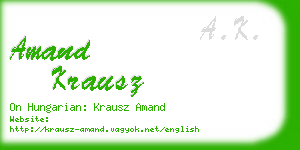 amand krausz business card